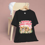 Proud Dog Mom T-Shirt — Cute Corgi & Golden Retriever Floral Tee for Pet Lovers
