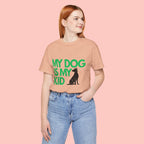 My Dog Is My Kid T-Shirt — Funny Pet Mom/Dad Tee with Sitting Dog Graphic