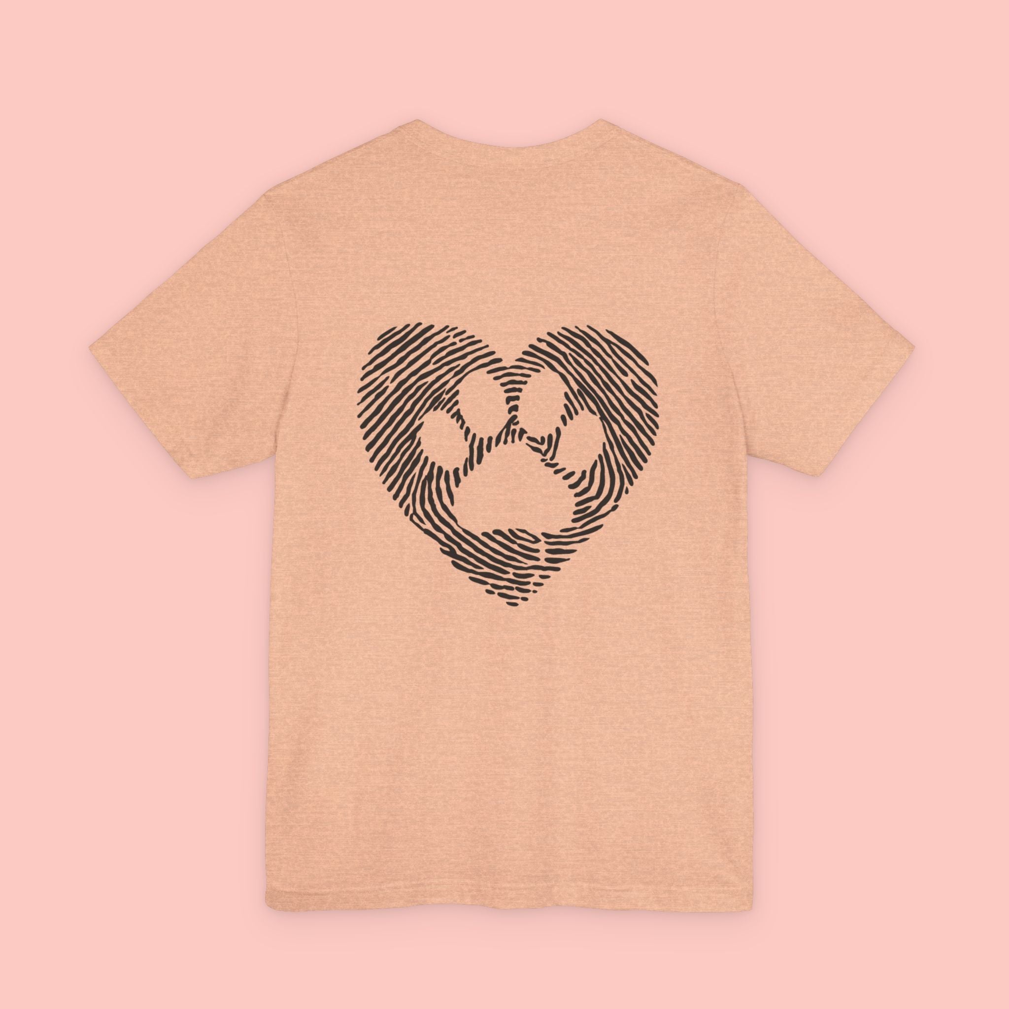 T-Shirt — Heart Pawprint Fingerprint Design (Pet Lover Gift)