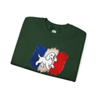 Crewneck Sweatshirt - "Love Your Dog Like Me" French Flag Puppy Graphic