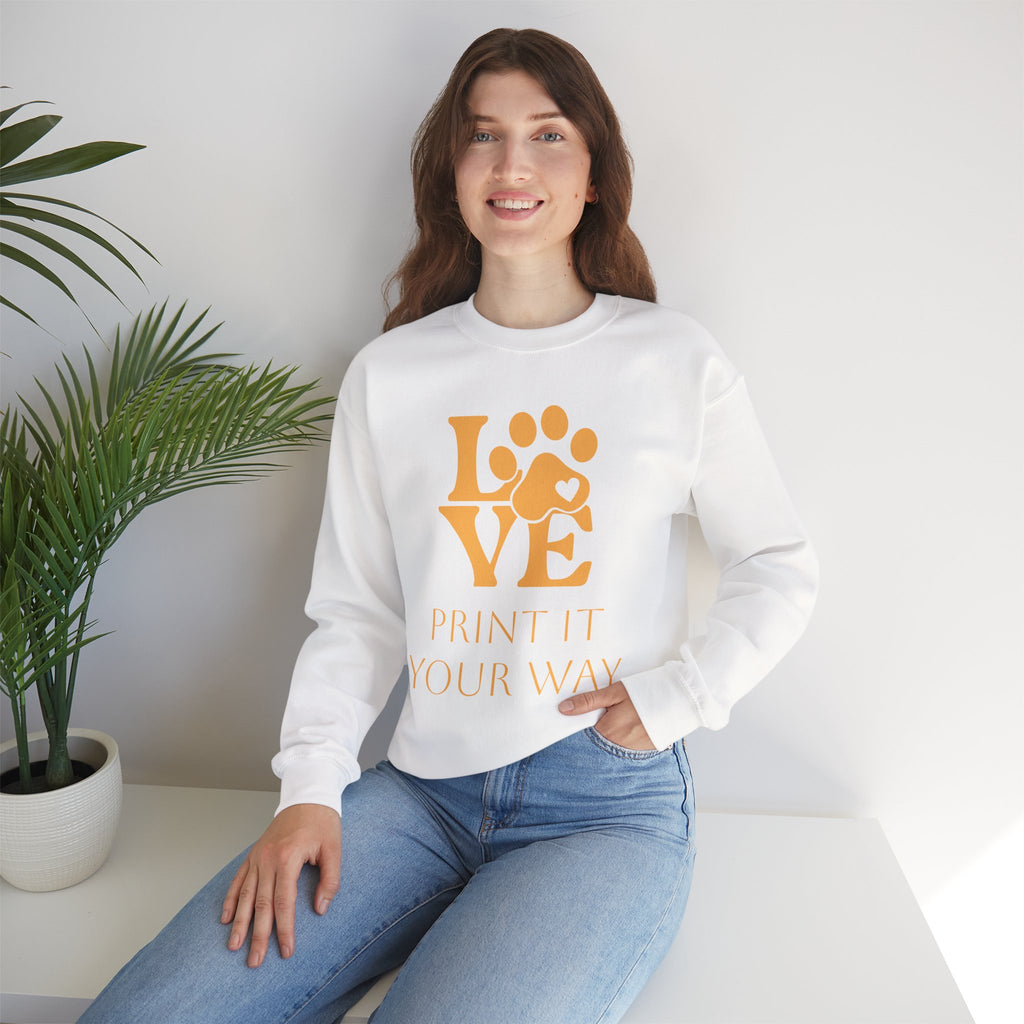 Love Paw Crewneck Sweatshirt — Pet Lover Graphic Sweatshirt