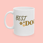 Dog Mom Ceramic Mug — 'Best Dog Mom Ever' Gold Script Coffee Cup (11oz & 15oz)