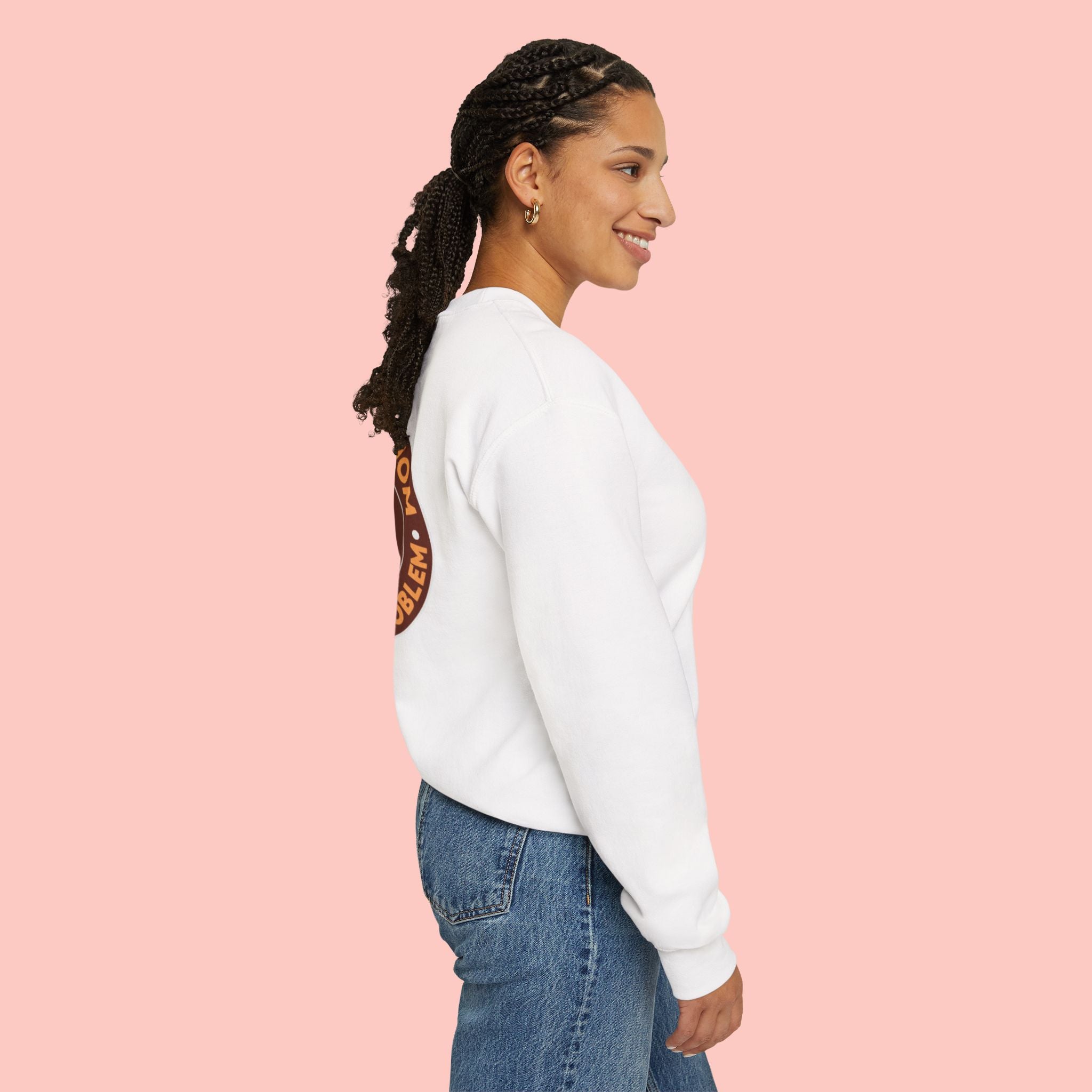 Proud Dog Mom Crewneck Sweatshirt — “No Kids, No Problem” Graphic