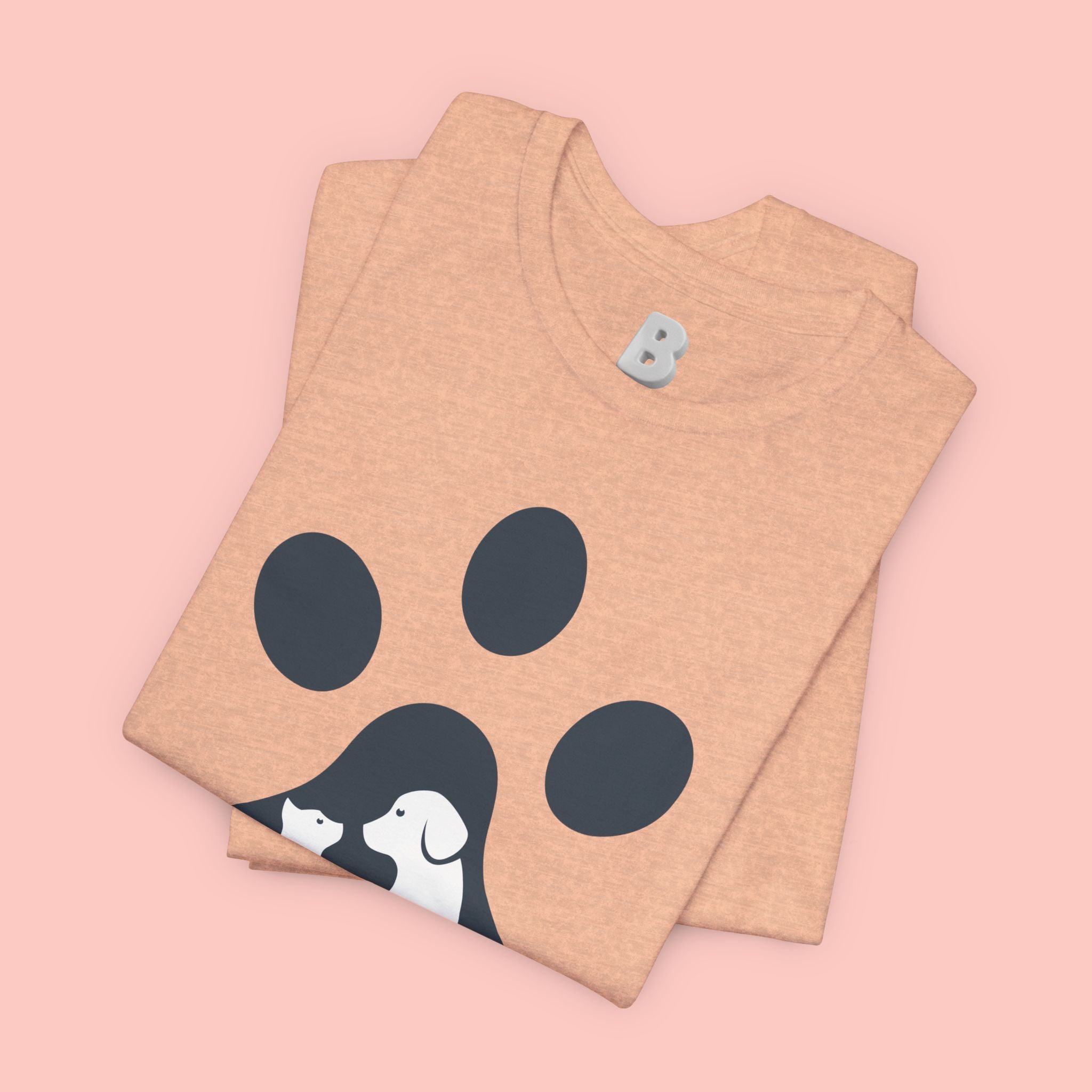 Dog Mom T‑Shirt — Paw Print with Dog & Puppy Graphic
