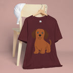 Dachshund Puppy Graphic T-Shirt — Cute Brown Dog Tee