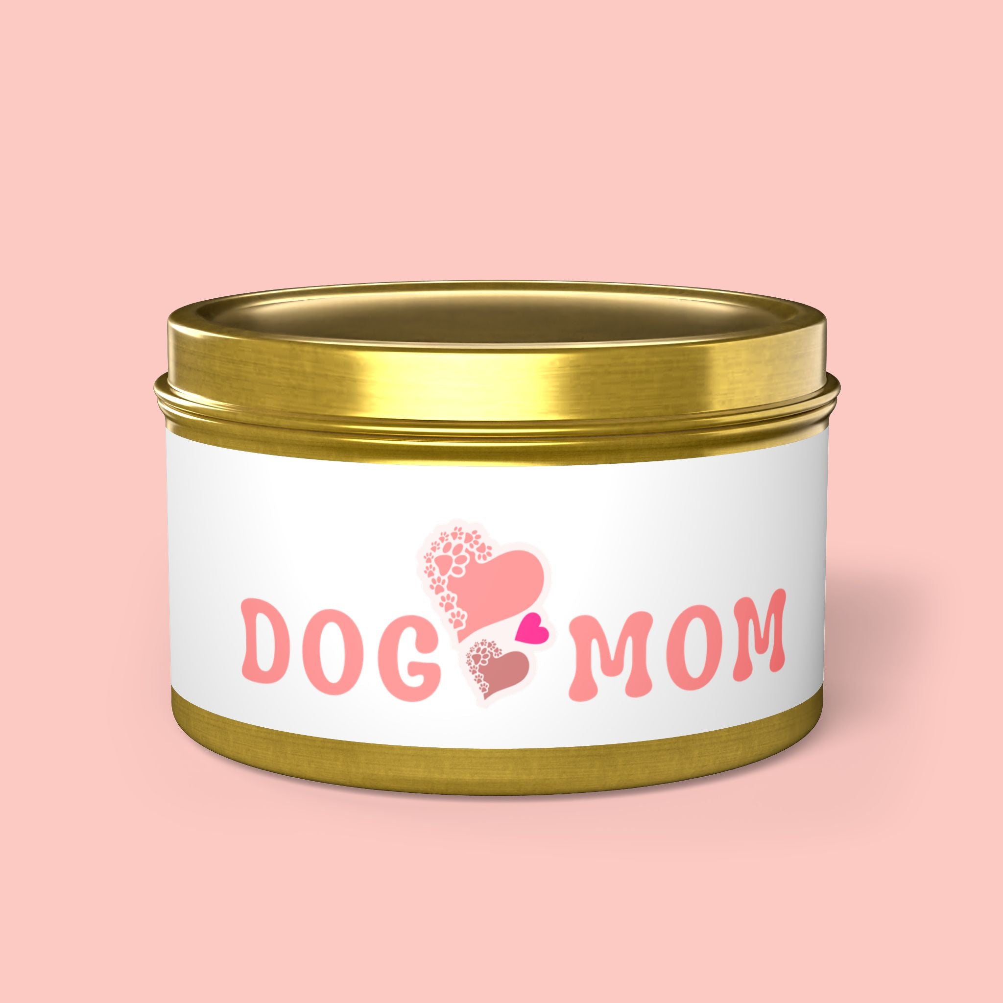 Dog Mom Tin Candle — Heart Paw Scented Travel Candle (Perfect Gift for Dog Lovers)