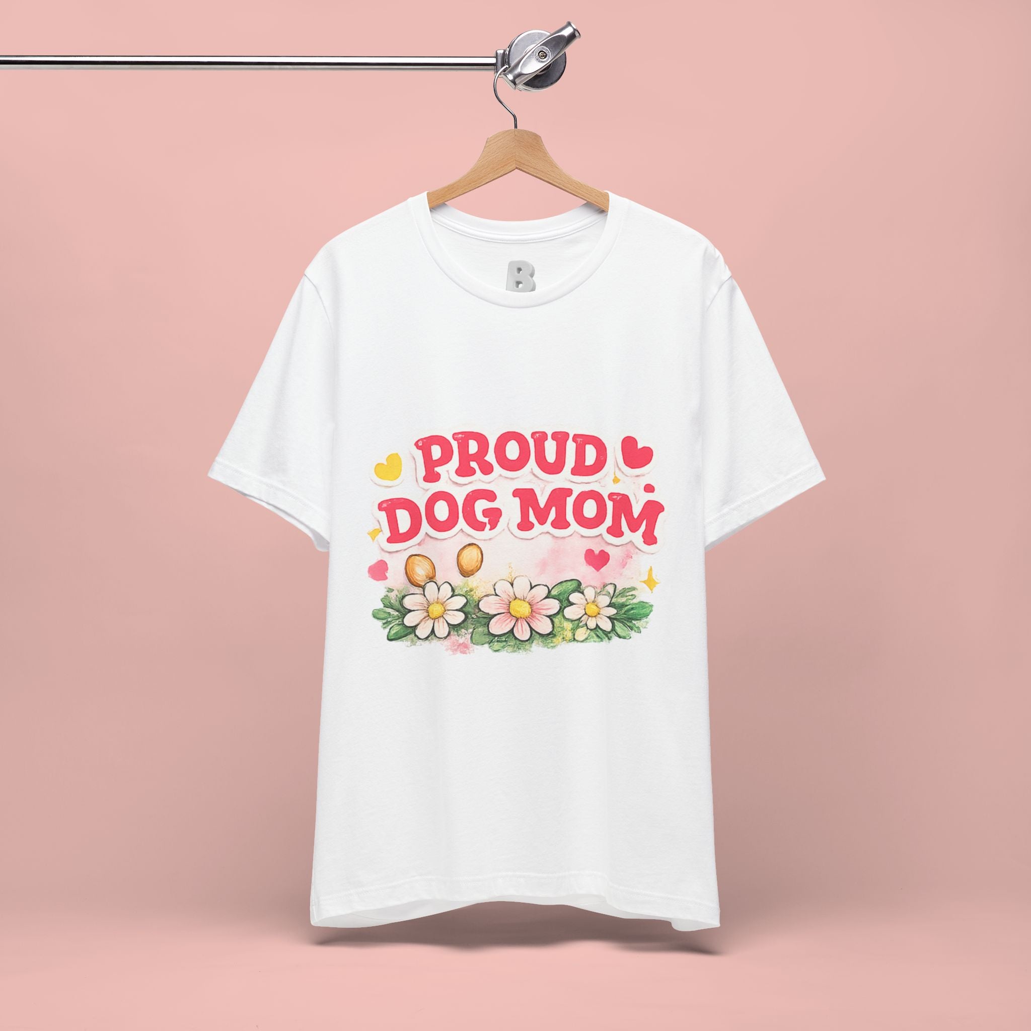 Proud Dog Mom Tee – Floral Retro Heart Design