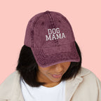 Dog Mama Vintage Embroidered Cap — Washed Baseball Hat for Dog Lovers