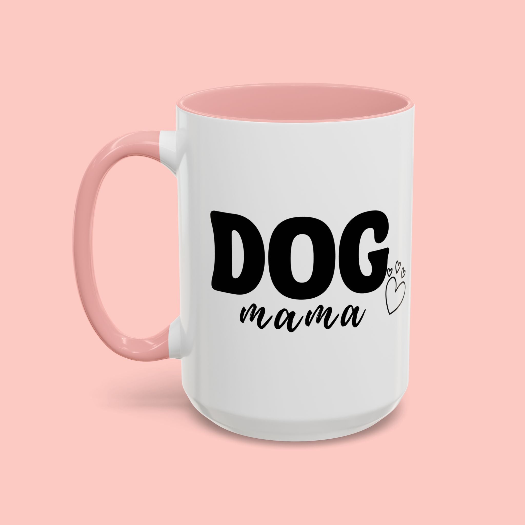 Dog Mama Accent Coffee Mug — Cute Black & White Pet Lover Gift (11/15oz)