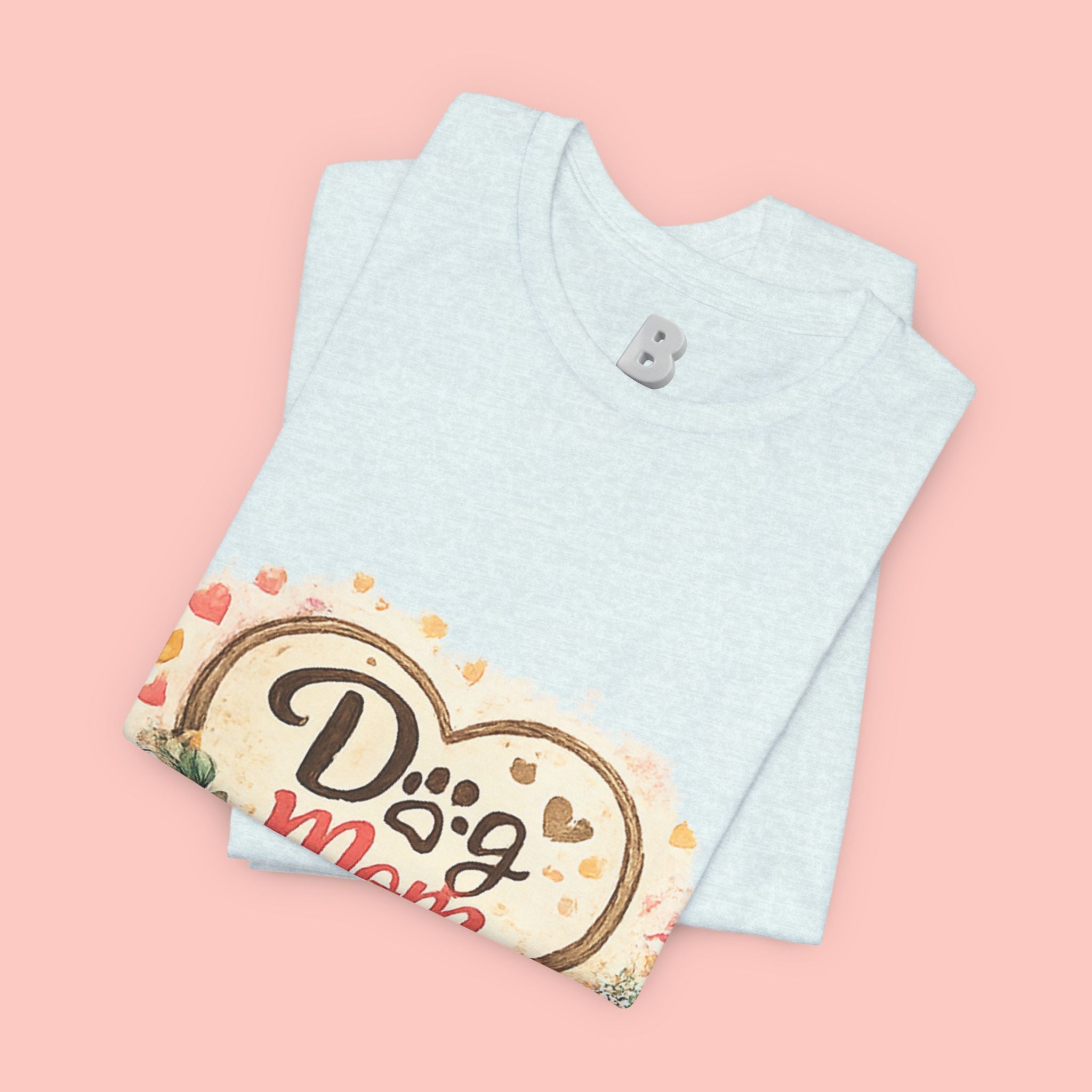 Dog Mom T-Shirt – Floral Paw Heart Graphic Tee