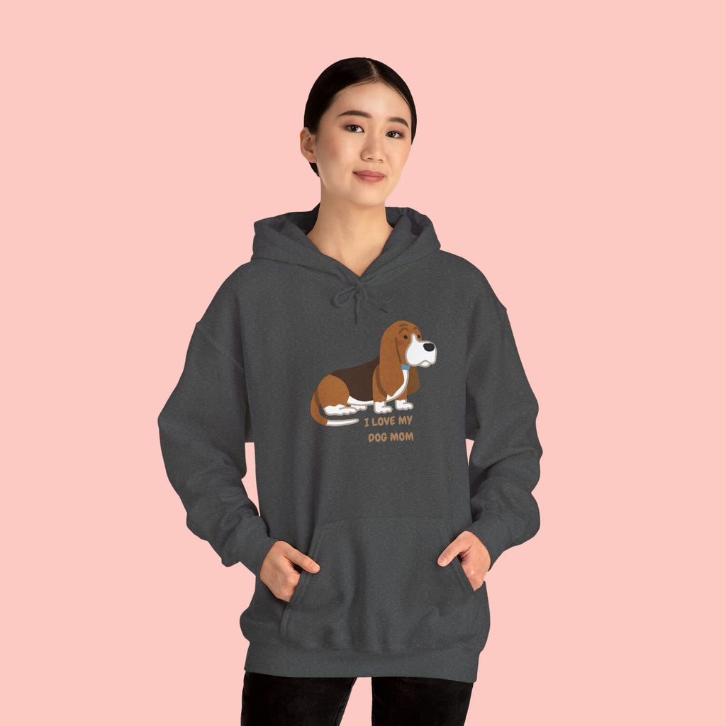 Dog Mom Hoodie — Cute Basset Hound I Love My Dog Mom Sweatshirt
