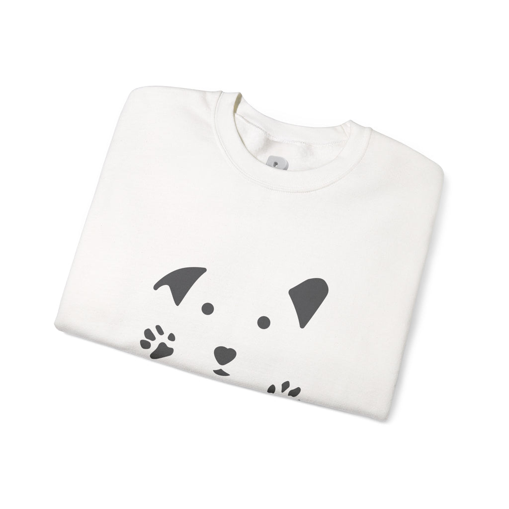 Dog Mama Crewneck Sweatshirt – Cute Paw Print & Puppy Graphic