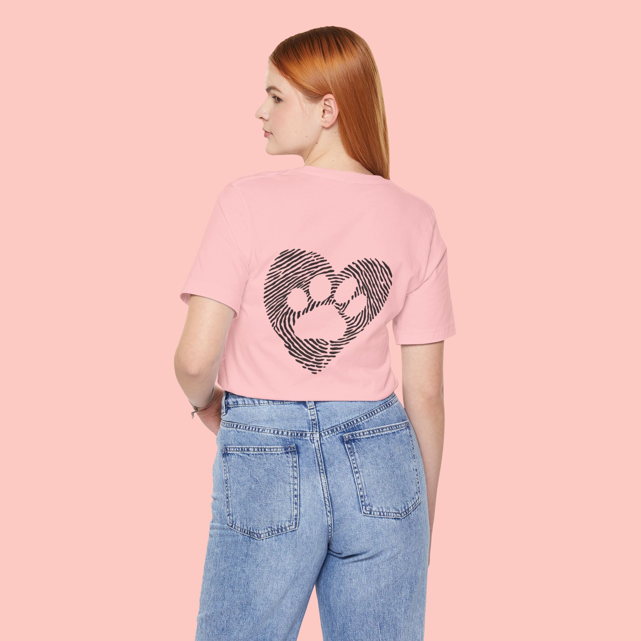 T-Shirt — Heart Pawprint Fingerprint Design (Pet Lover Gift)