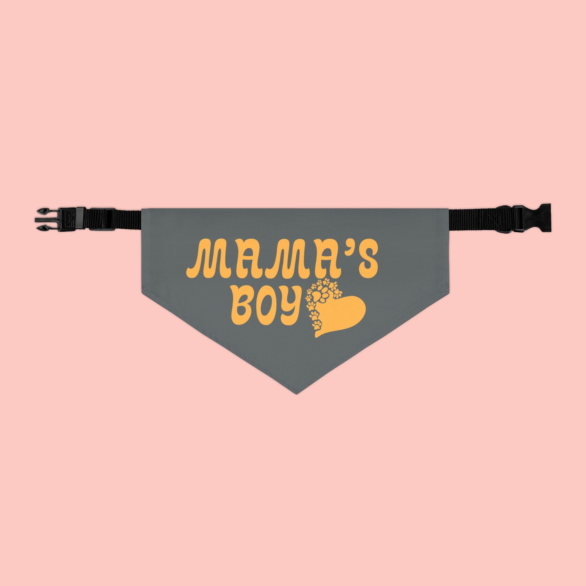 Mama's Boy Pet Bandana Collar – Cute Dog Bandana with Heart Paw Design