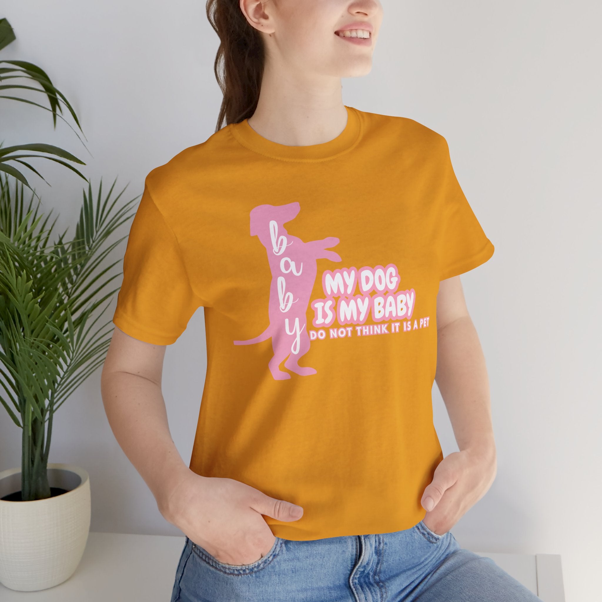T-Shirt — "My Dog Is My Baby" Pink Dachshund Tee