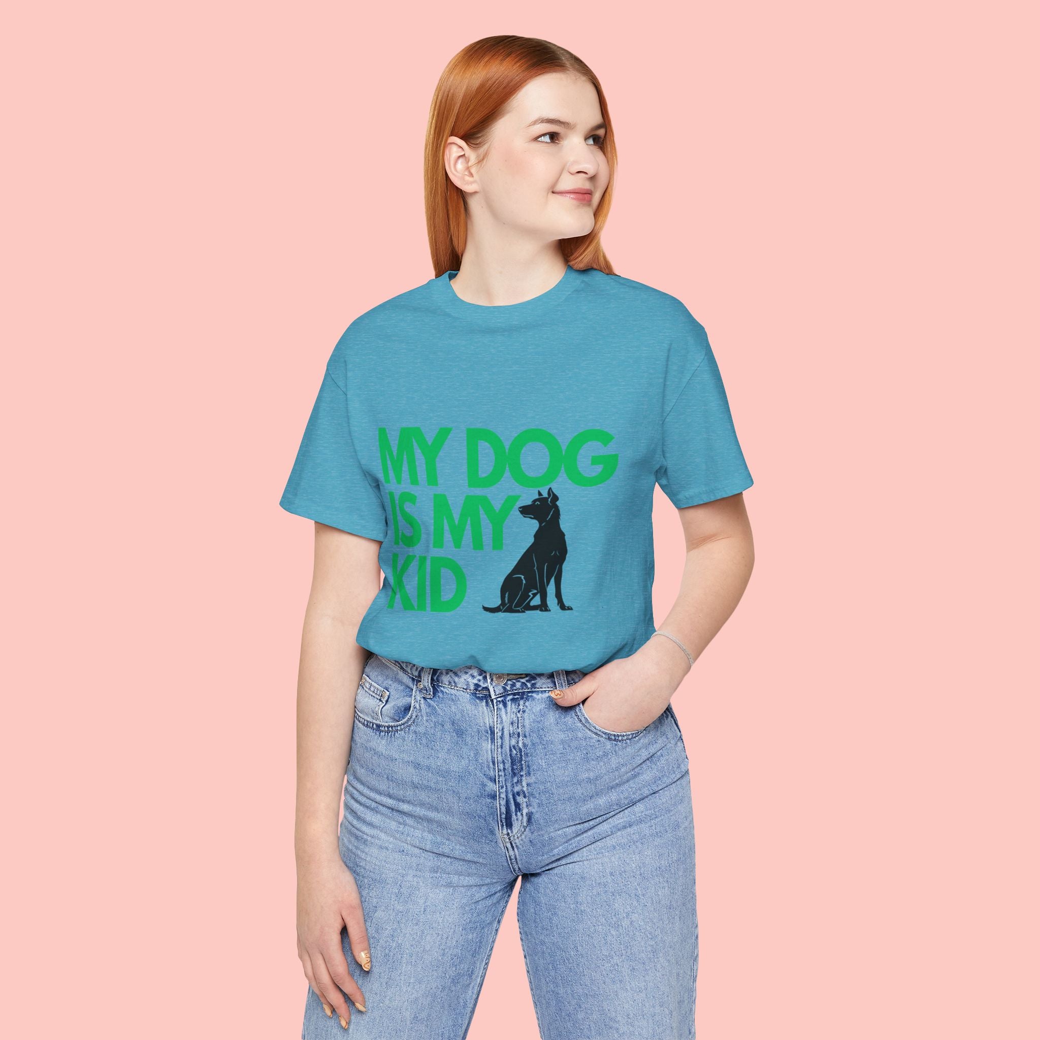 My Dog Is My Kid T-Shirt — Funny Pet Mom/Dad Tee with Sitting Dog Graphic