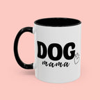 Dog Mama Accent Coffee Mug — Cute Black & White Pet Lover Gift (11/15oz)