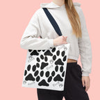Dalmatian Paw Print Tote Bag — Dog Bones & Paw Pattern AOP Tote