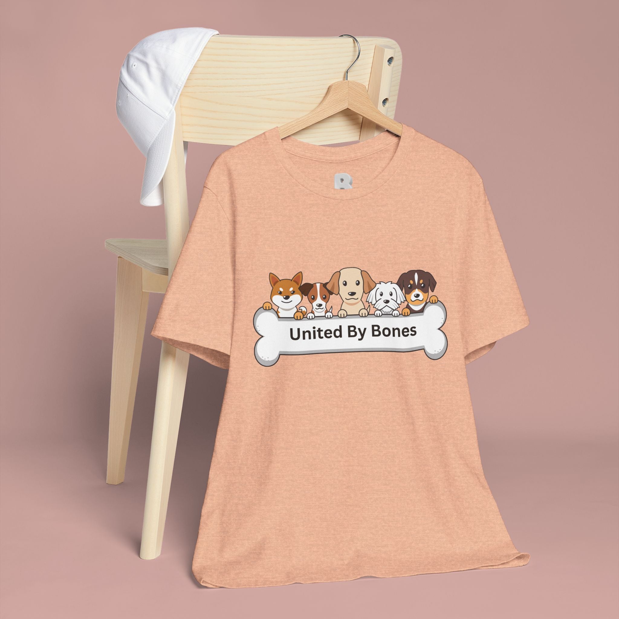 Dog Lover T‑Shirt — "United By Bones" Cute Cartoon Dogs Tee