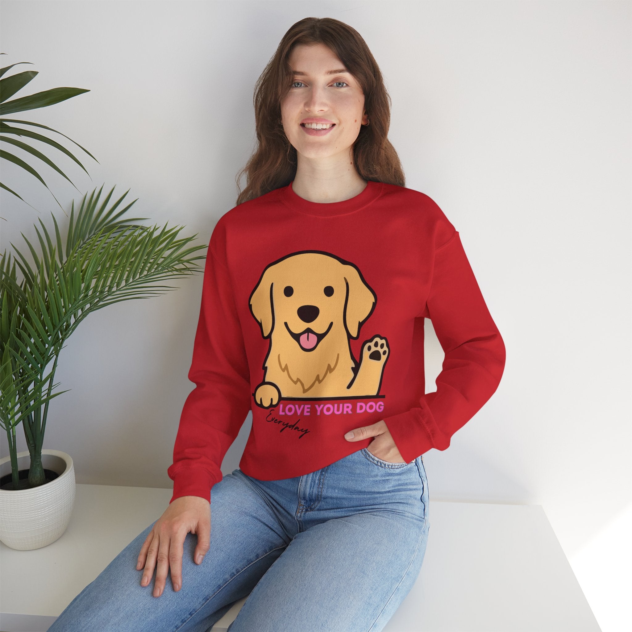 Golden Retriever "Love Your Dog Everyday" Sweatshirt - Cute Pet Lover Crewneck