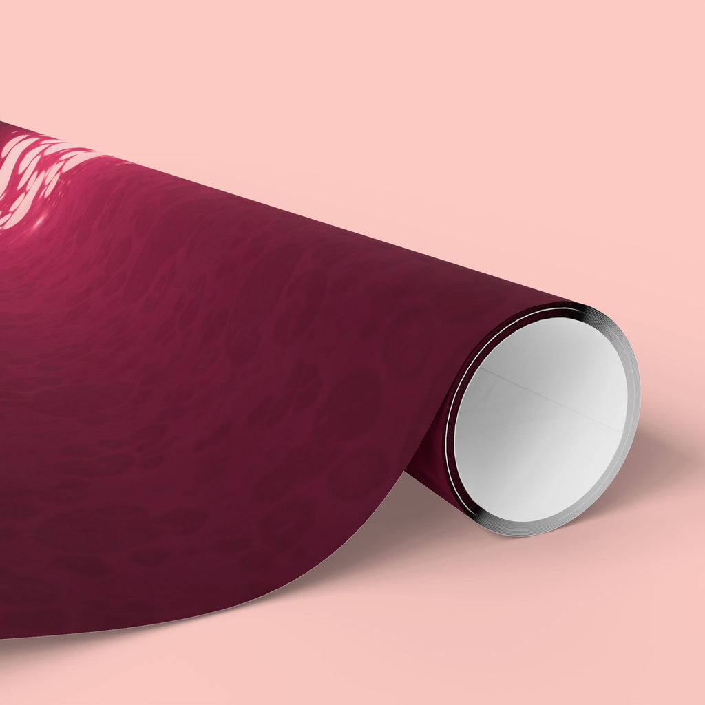 Valentine Heart Lights Wrapping Paper Roll - Romantic Burgundy Gift Wrap