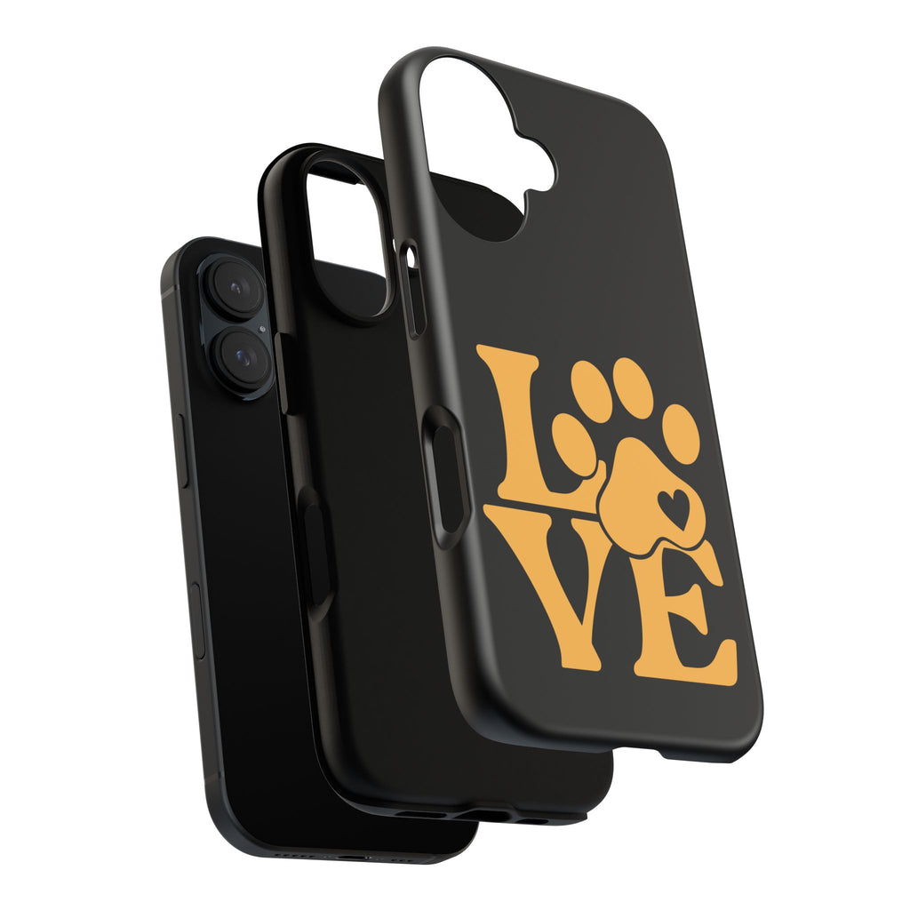 Phone Case — LOVE Paw Print Design (Pet Lover Protective Case)