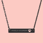 Engraved Paw Bar Necklace — Personalized Dog Mom Jewelry