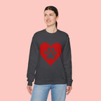 Heart Paw Crewneck Sweatshirt — Cute Pet Lover Pullover