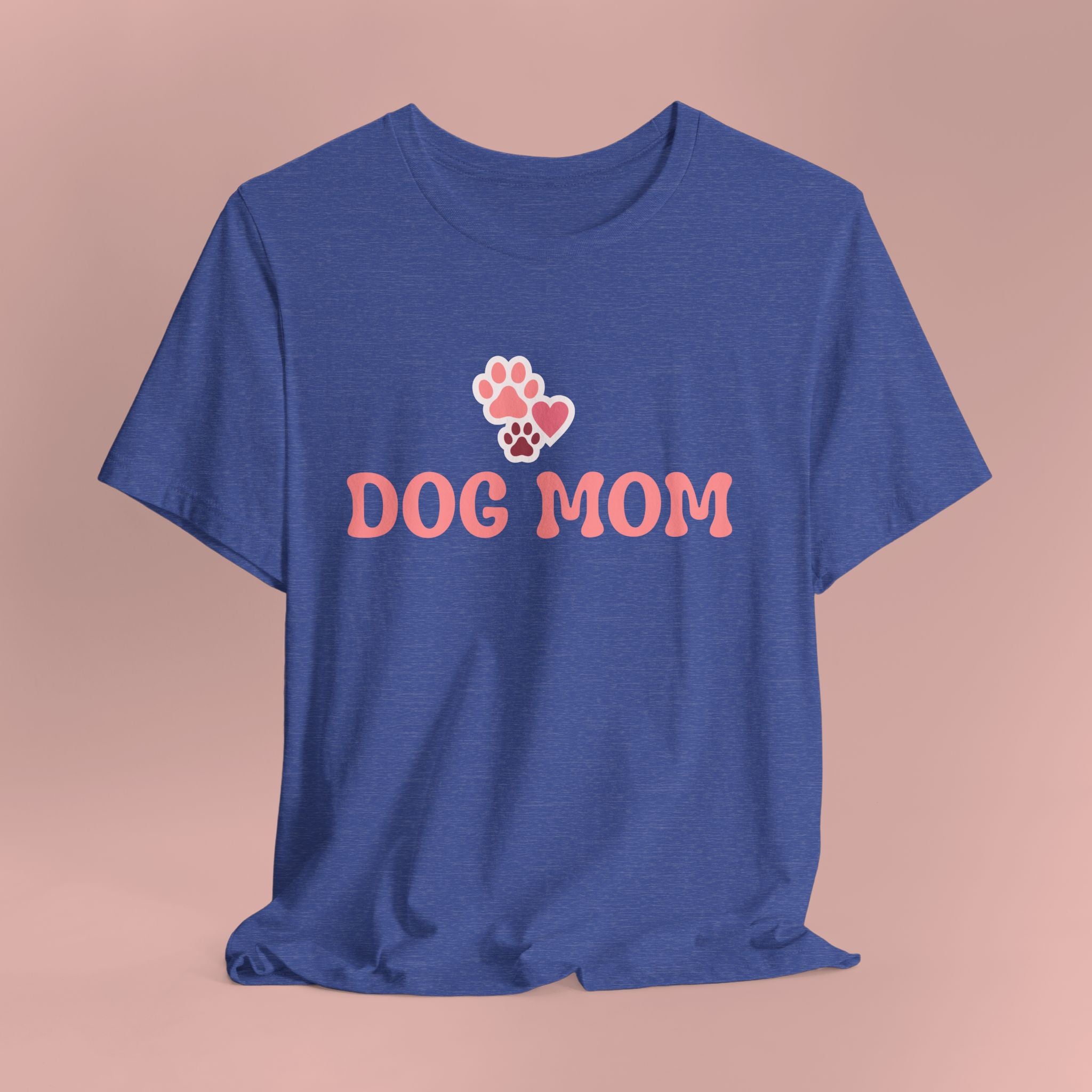 Dog Mom T-Shirt — Pink Paw Graphic Tee for Dog Lovers