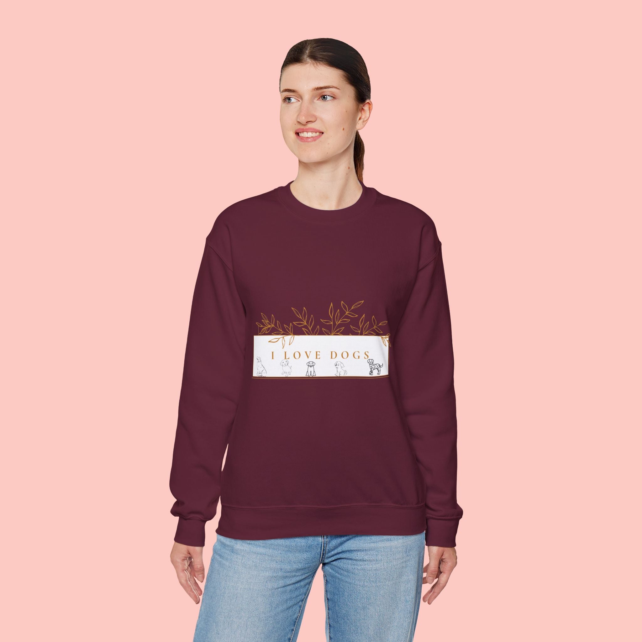 I Love Dogs Floral Crewneck Sweatshirt