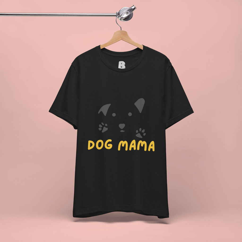 Dog Mama Graphic Tee — Cute Paw Print Dog Face T-Shirt for Dog Lovers