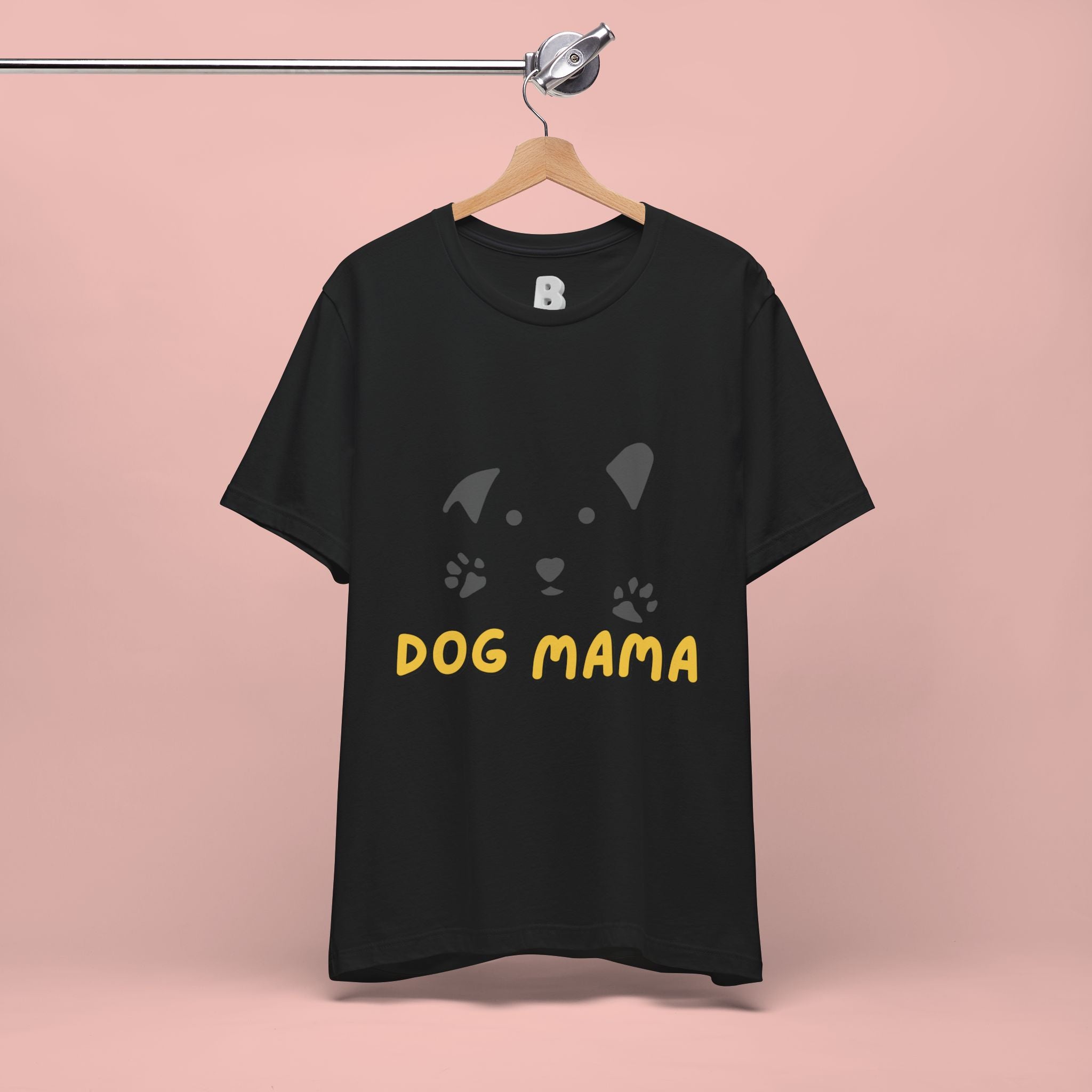 Dog Mama Graphic Tee — Cute Paw Print Dog Face T-Shirt for Dog Lovers