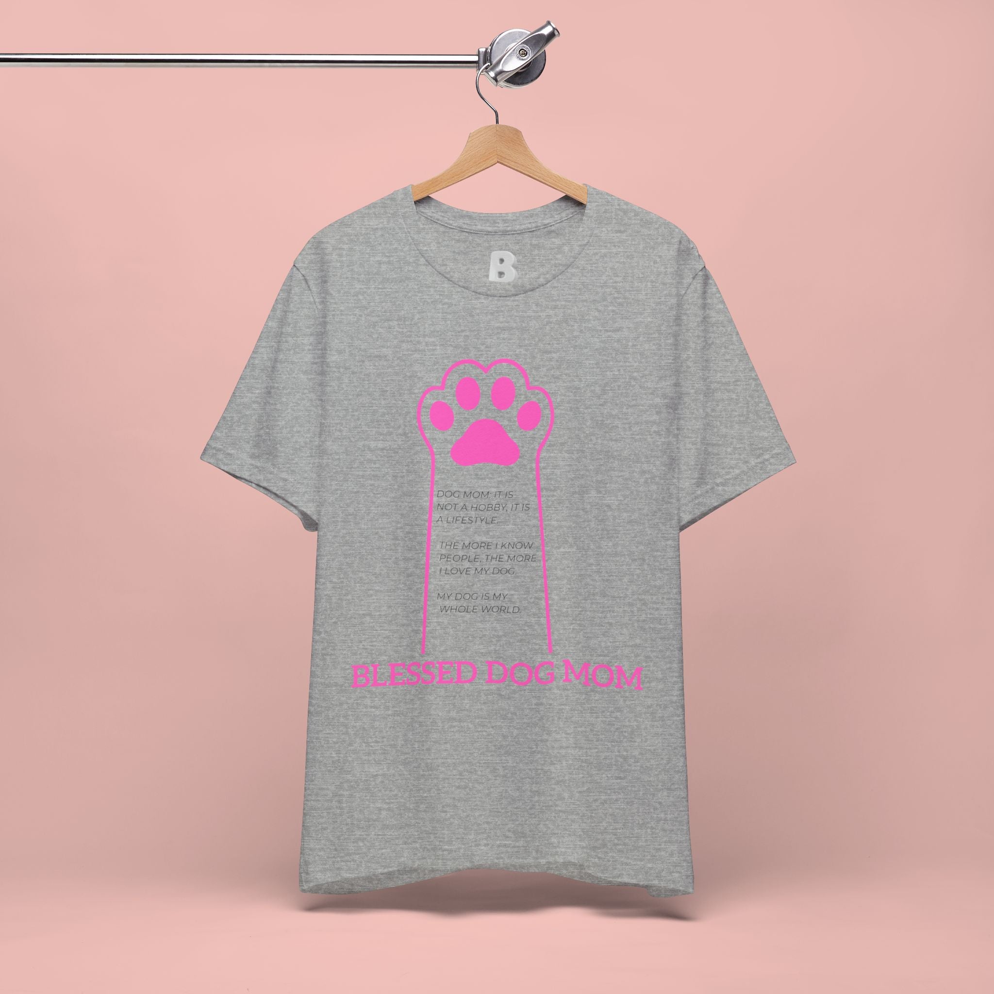 Blessed Dog Mom T-Shirt — Pink Paw Graphic Tee