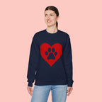 Heart Paw Crewneck Sweatshirt — Cute Pet Lover Pullover