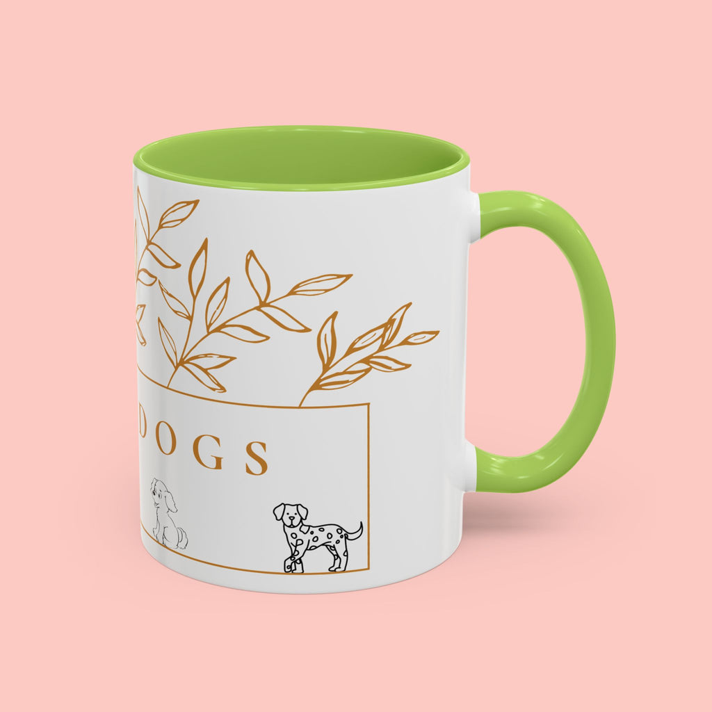 I Love Dogs Accent Coffee Mug — Gold Leaf Dog Lover Ceramic Mug (11oz & 15oz)