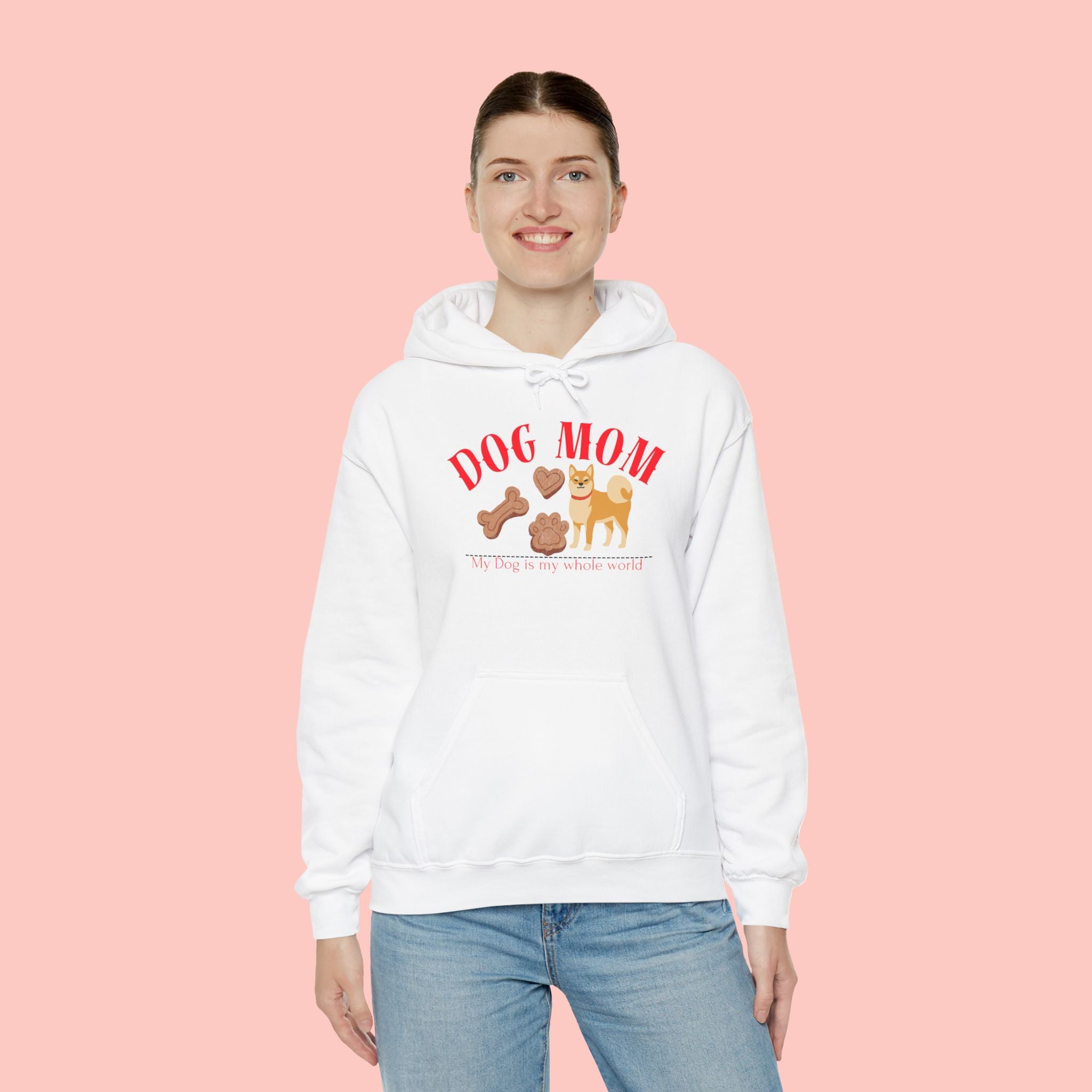 Dog Mom Hoodie – Cute Dog Paw & Bone Graphic Sweatshirt
