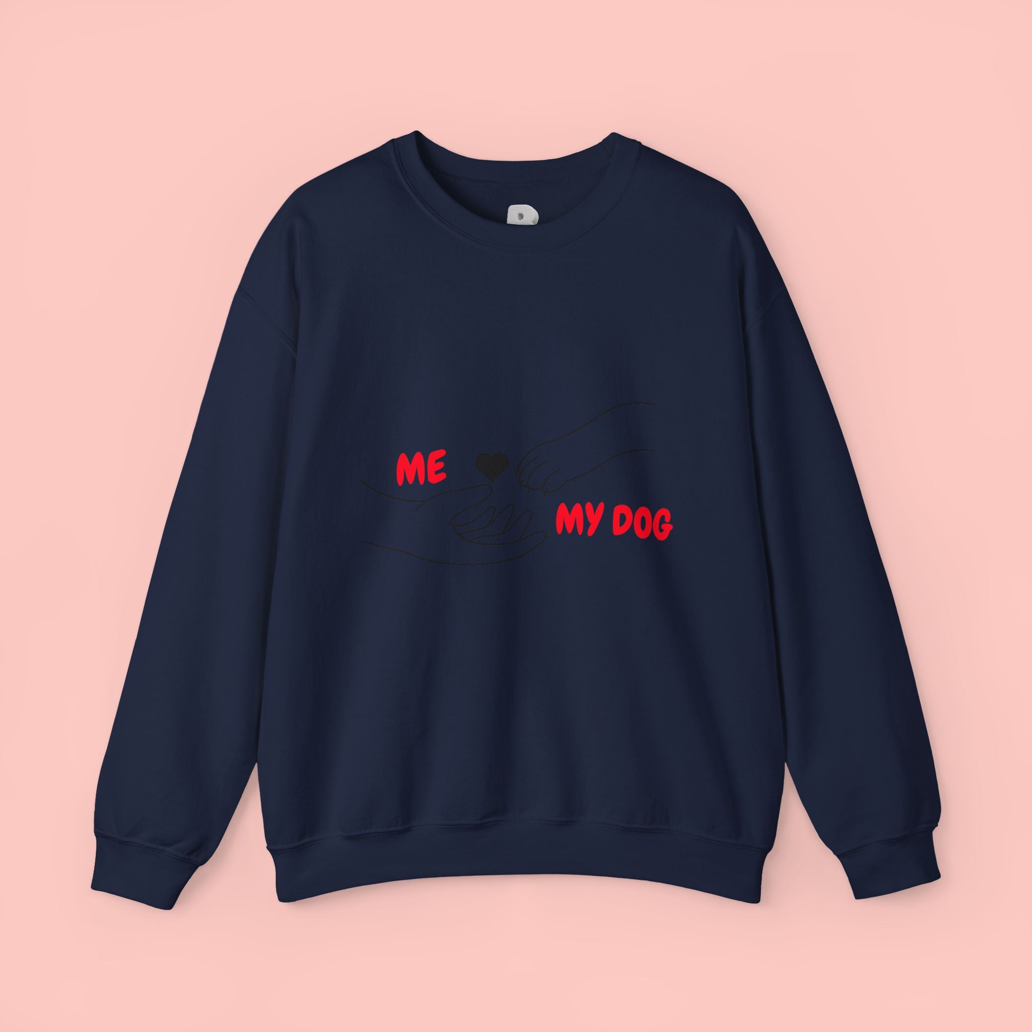 Dog Lover Crewneck Sweatshirt — "Me  My Dog" Minimalist Paw Print Design