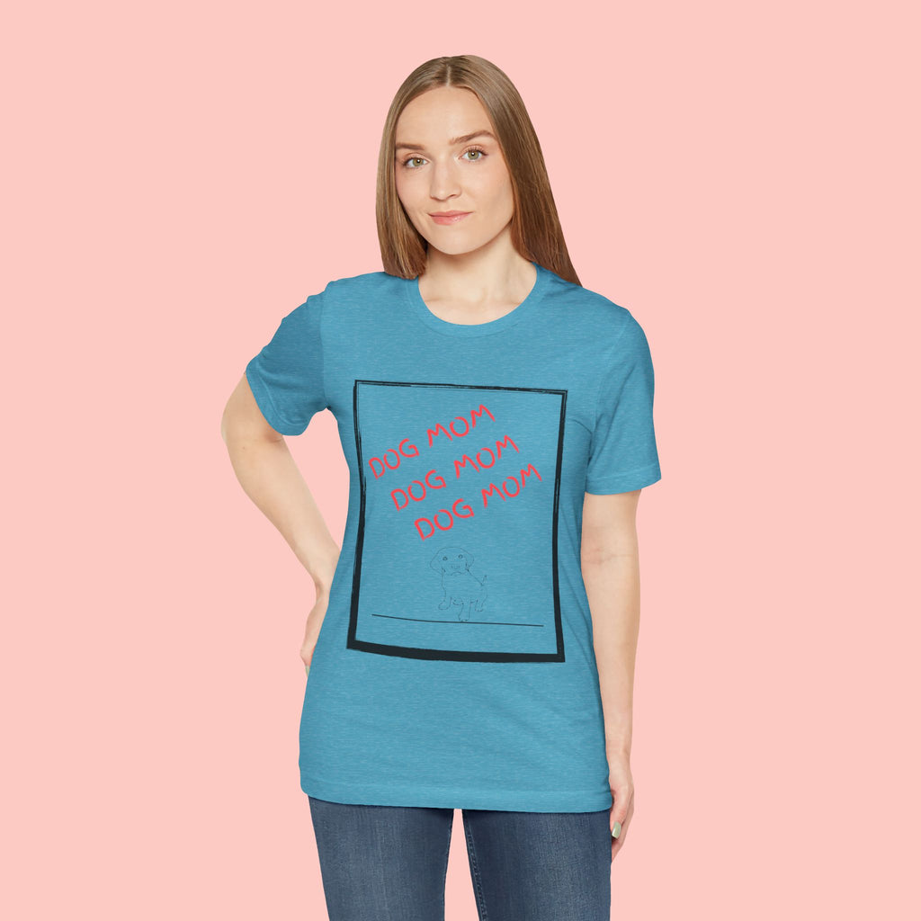 Dog Mom Graphic Tee — 'Dog Mom Dog Mom Dog Mom' Casual Pet Lover T-Shirt