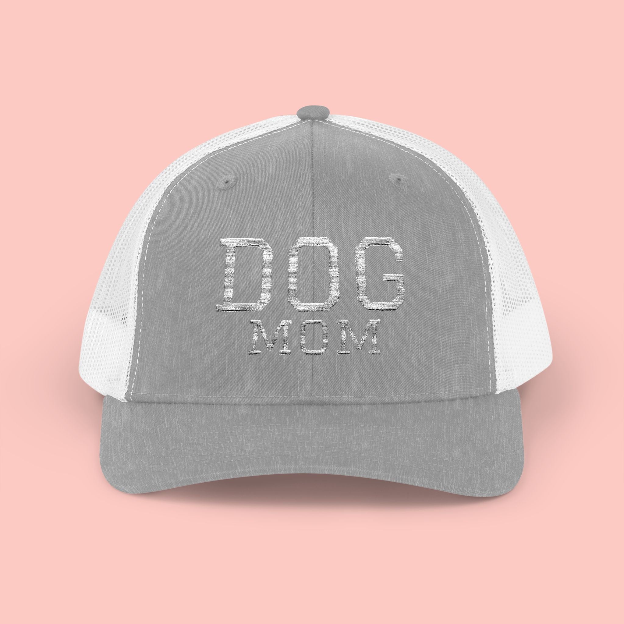 Dog Mom Trucker Cap — Rhinestone Lettering Snapback Hat