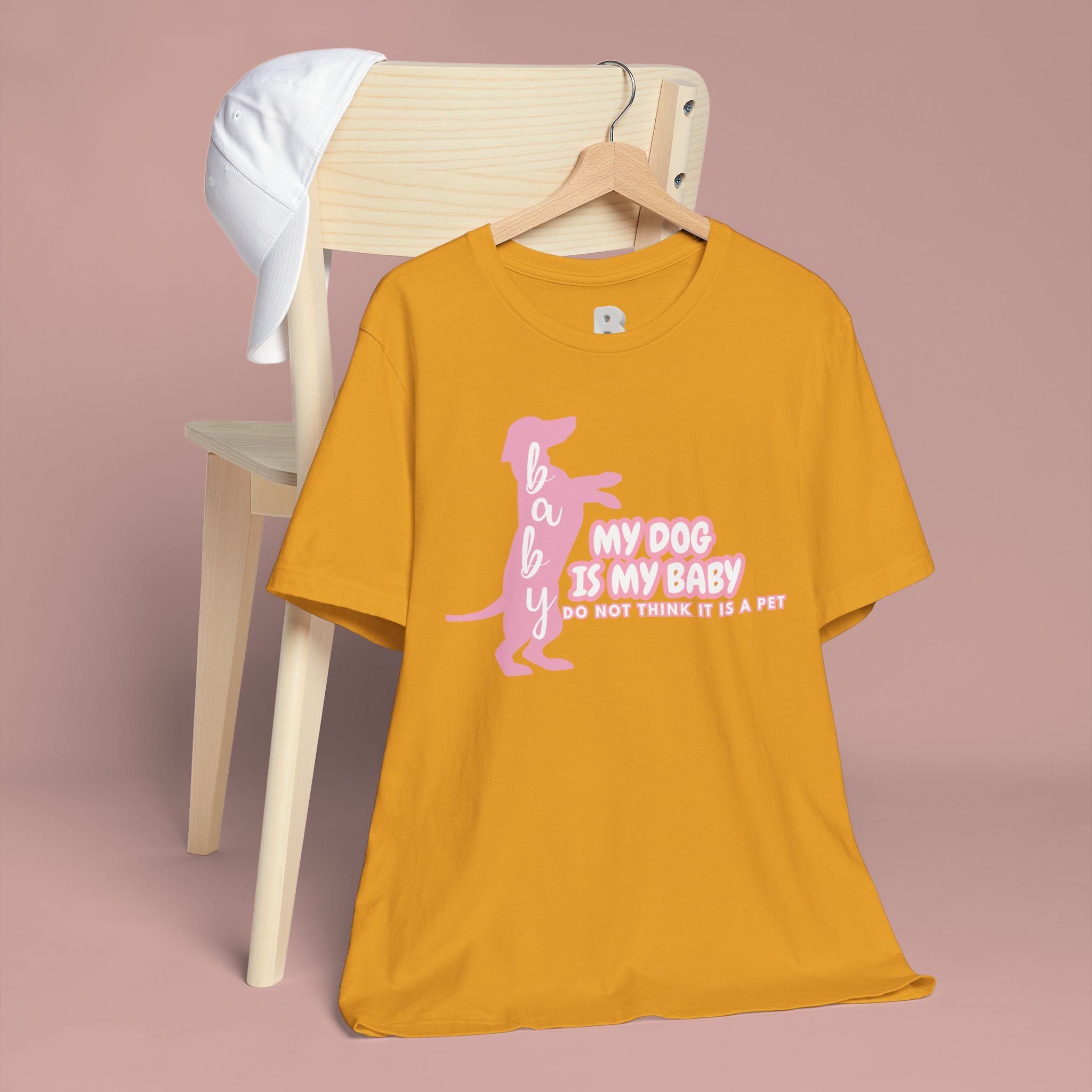 T-Shirt — "My Dog Is My Baby" Pink Dachshund Tee