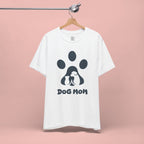 Dog Mom T‑Shirt — Paw Print with Dog & Puppy Graphic