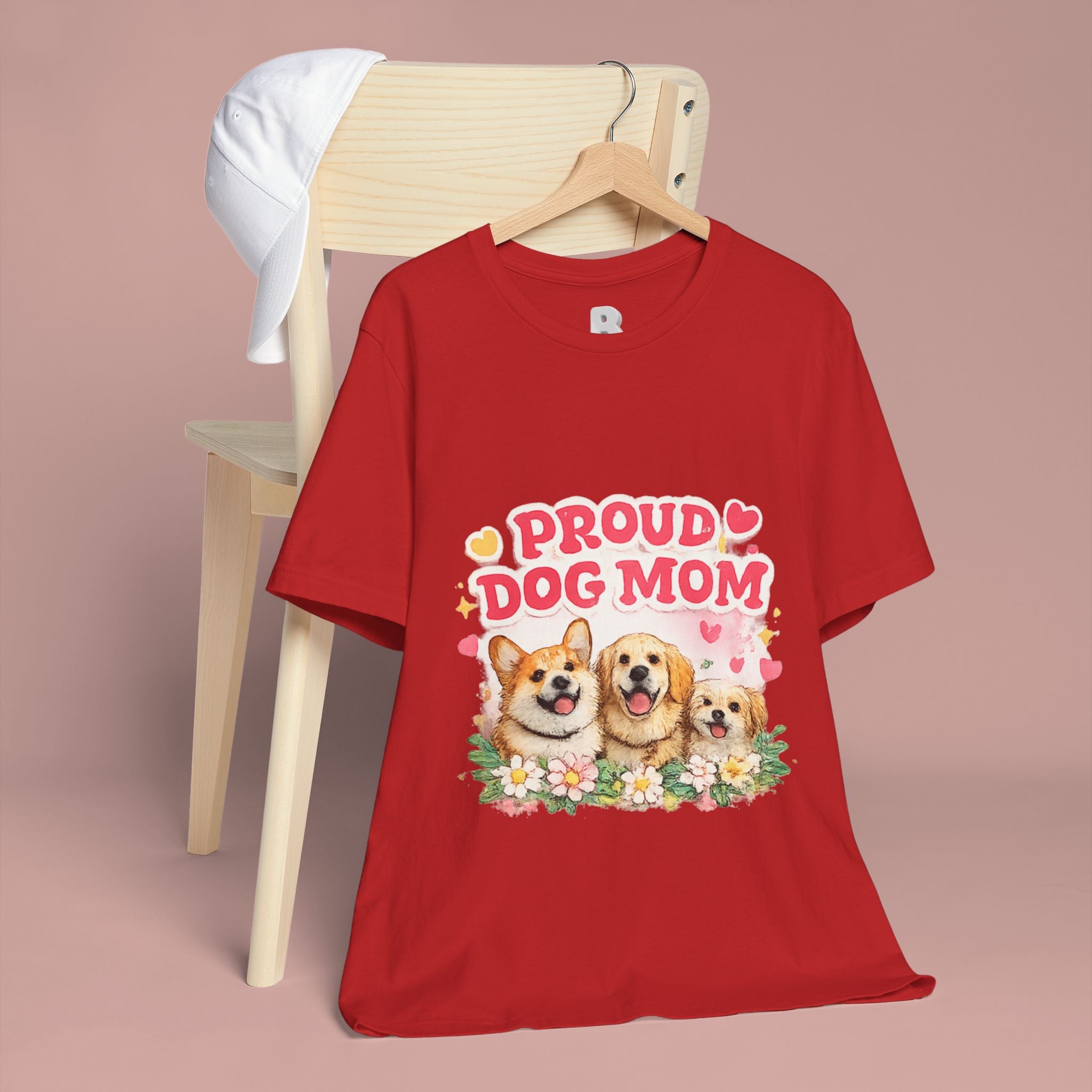 Proud Dog Mom T-Shirt — Cute Corgi & Golden Retriever Floral Tee for Pet Lovers