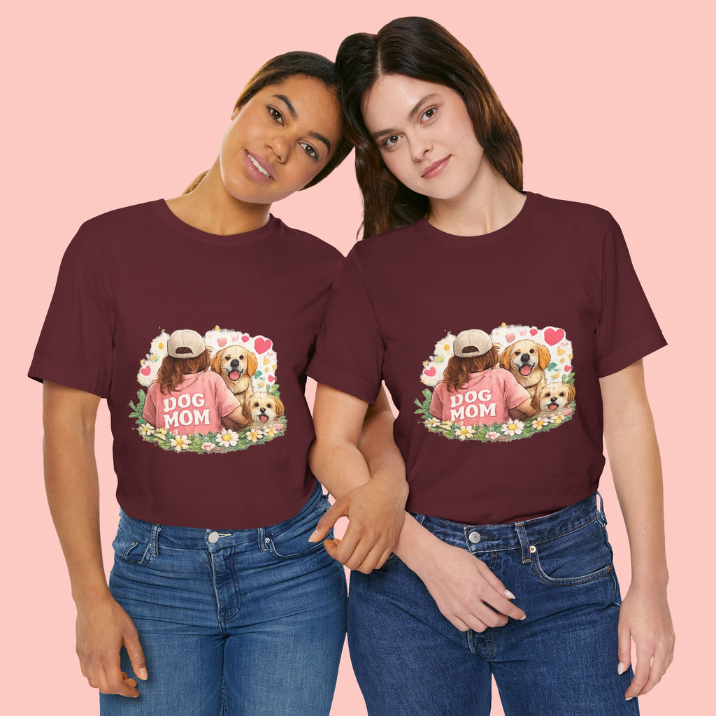 Dog Mom T-Shirt — Cute Floral Puppy Tee for Dog Lovers
