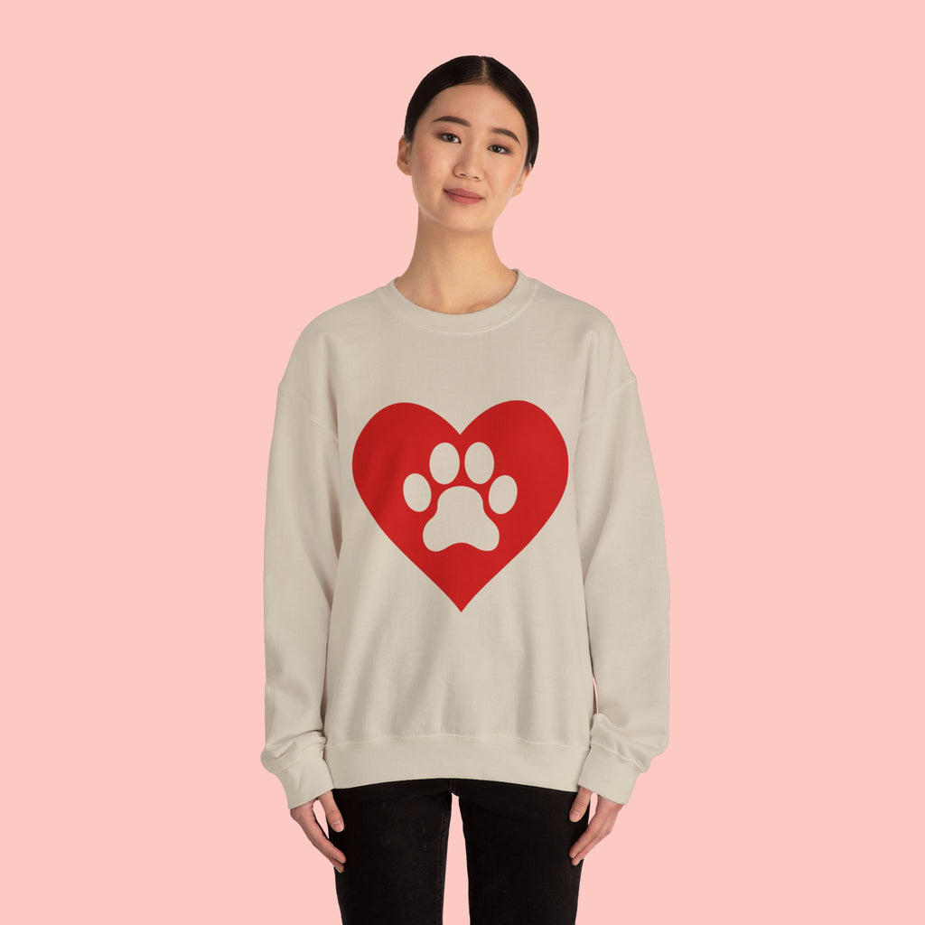 Heart Paw Crewneck Sweatshirt — Cute Pet Lover Pullover