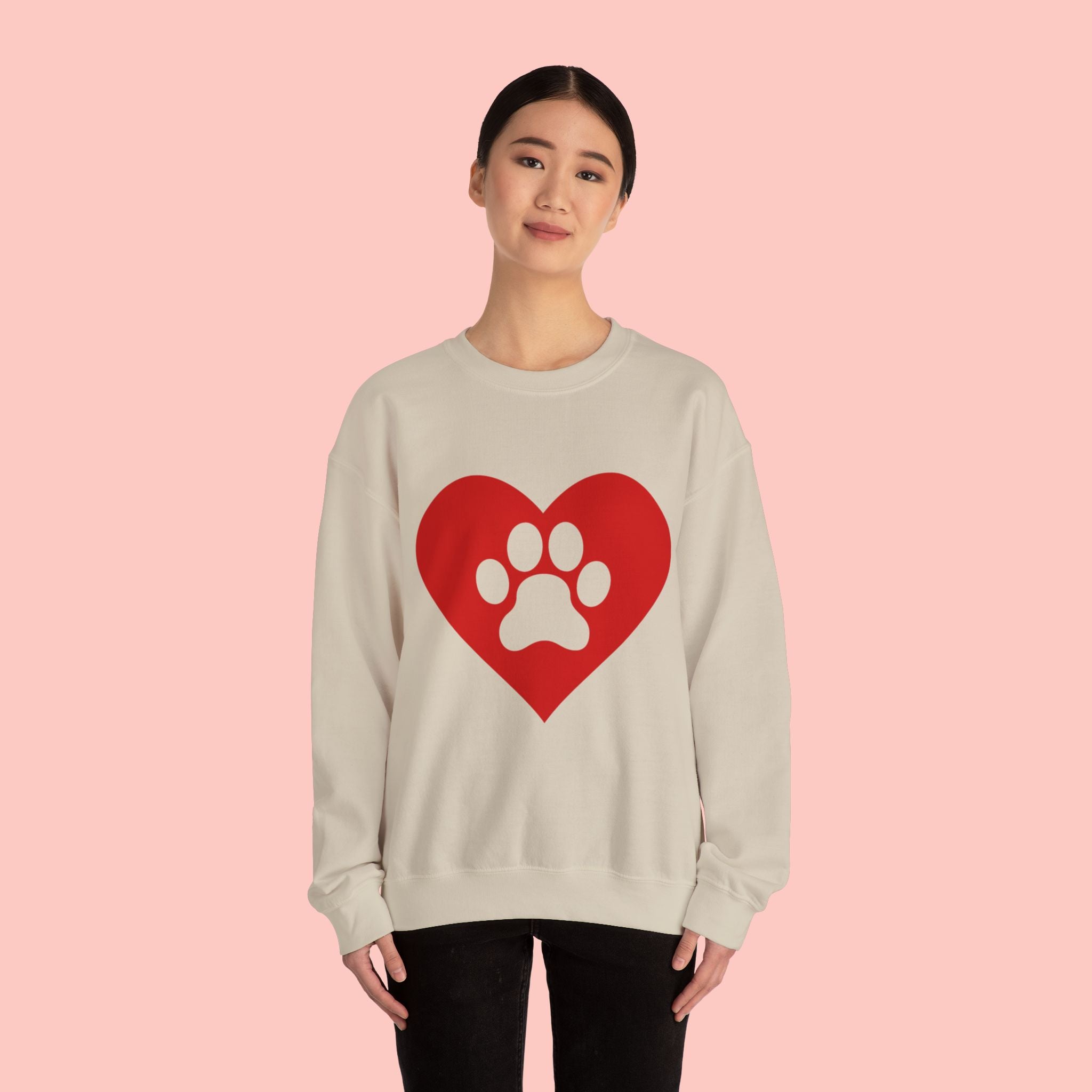 Heart Paw Crewneck Sweatshirt — Cute Pet Lover Pullover