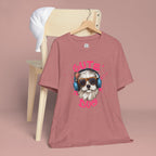 Cute Dog Tee — Headphones Puppy Graphic T-Shirt