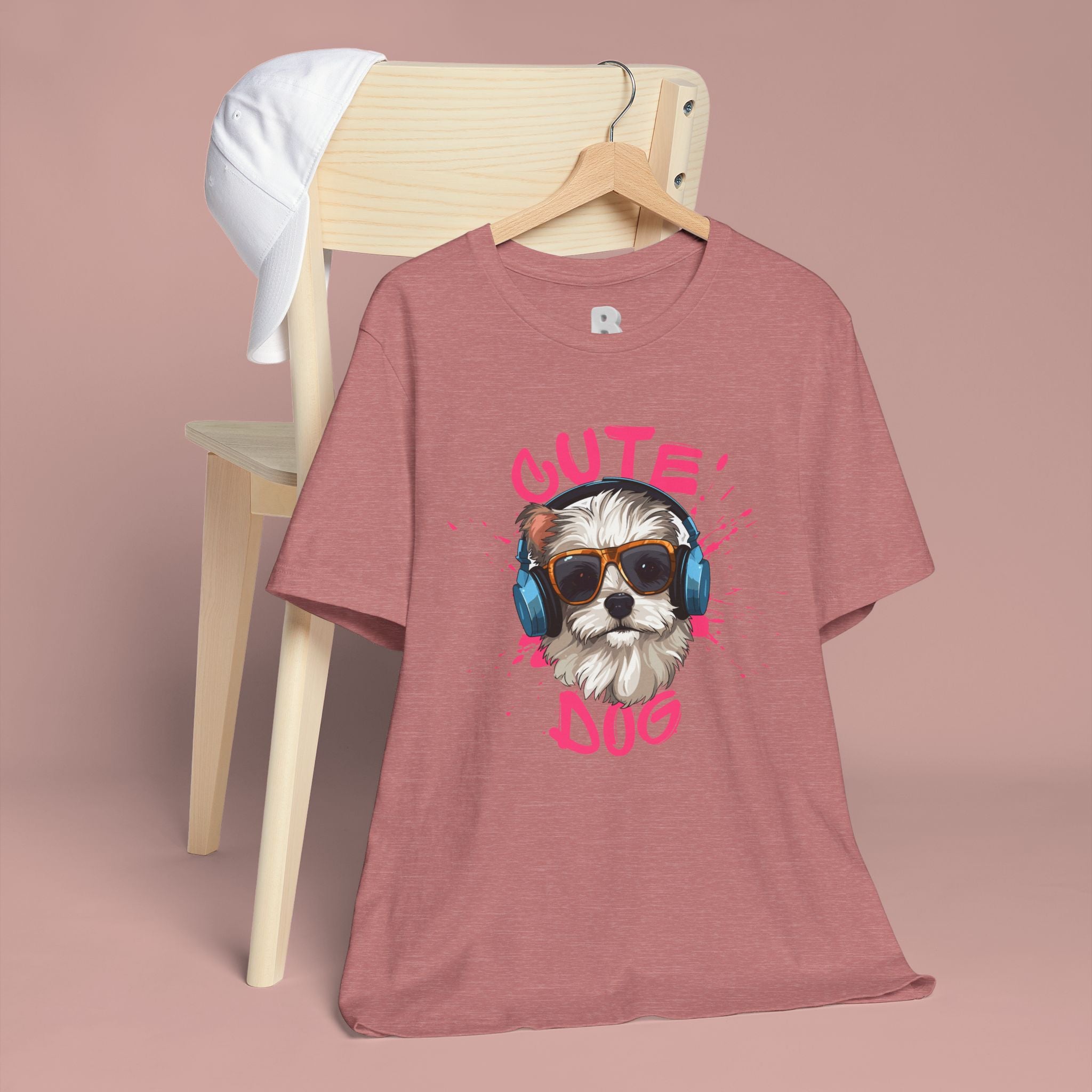 Cute Dog Tee — Headphones Puppy Graphic T-Shirt