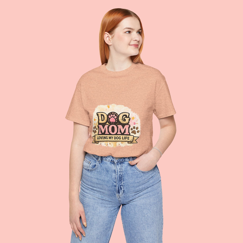 Dog Mom T-Shirt – "Loving My Dog Life" Cute Paw Print Tee for Pet Moms