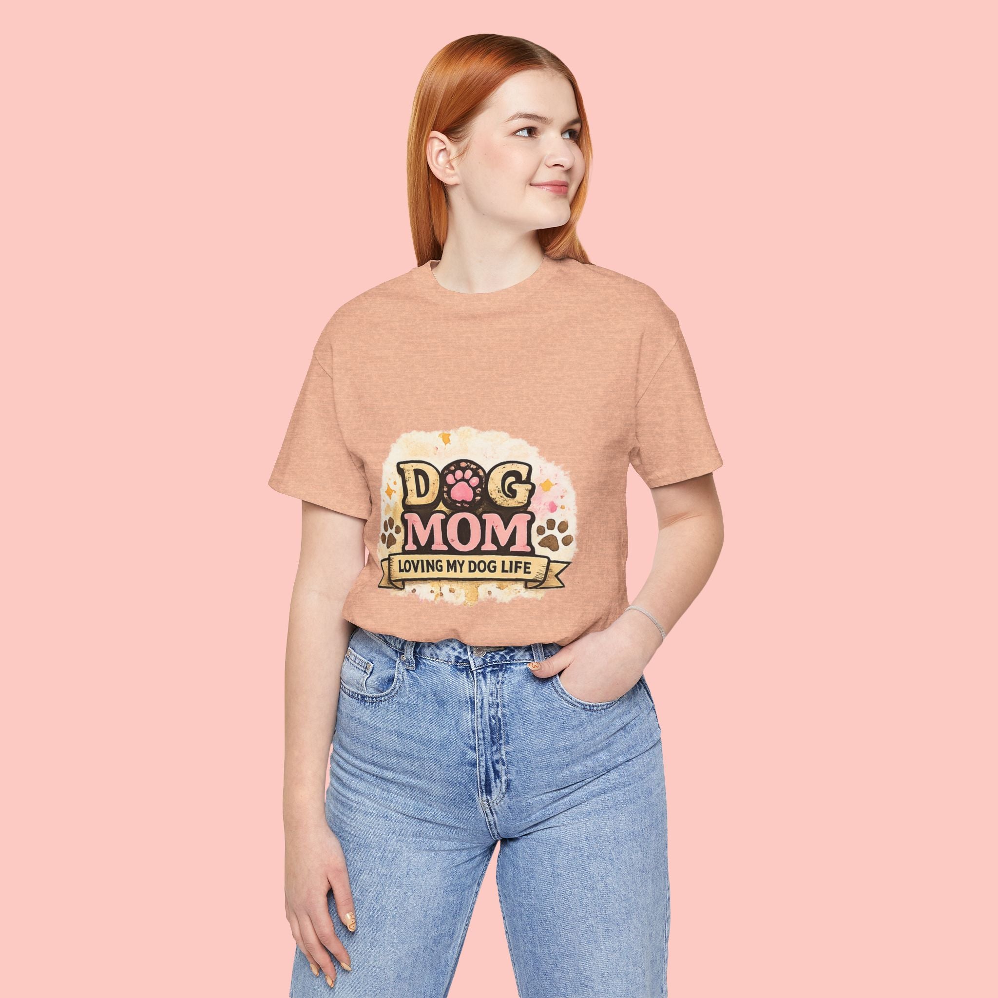 Dog Mom T-Shirt – "Loving My Dog Life" Cute Paw Print Tee for Pet Moms