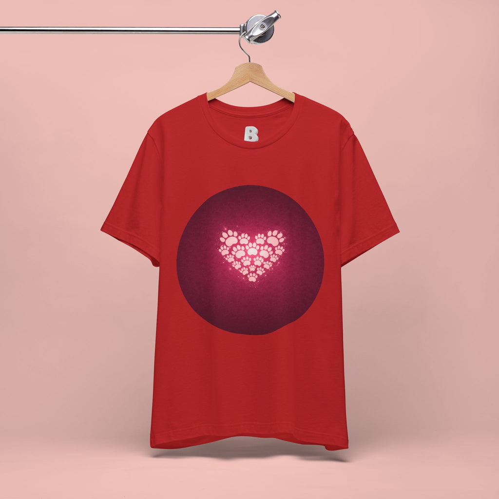 Paw Print Heart T‑Shirt — Cute Pet Lover Tee